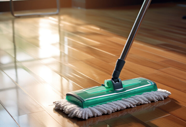 How can I keep my hardwood floors looking clean and shiny